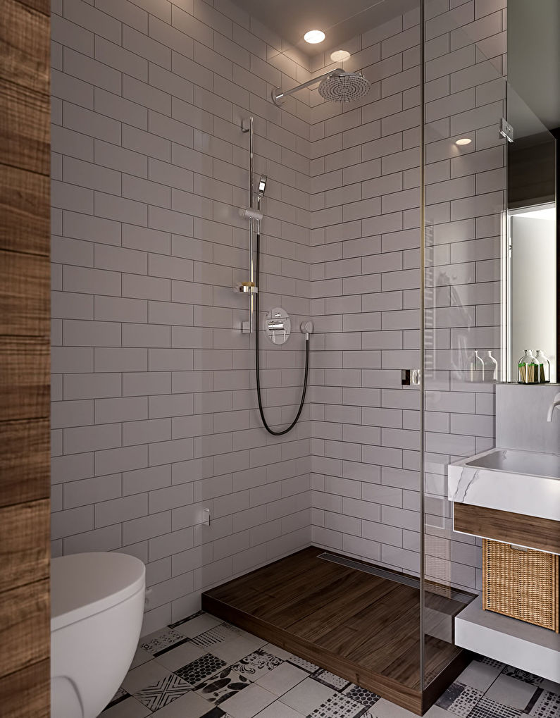 Design salle de bain 3 m² dans le style scandinave - photo