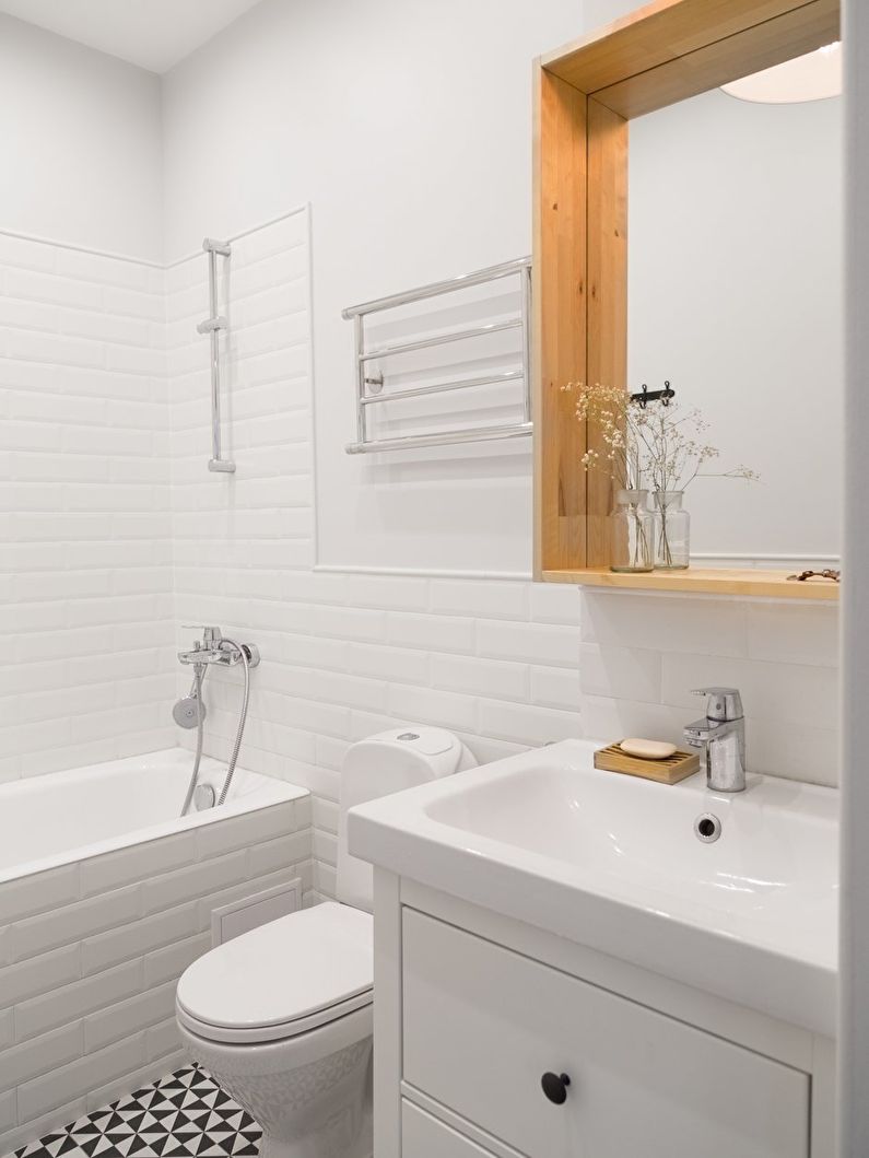 Design salle de bain 3 m² en blanc - photo