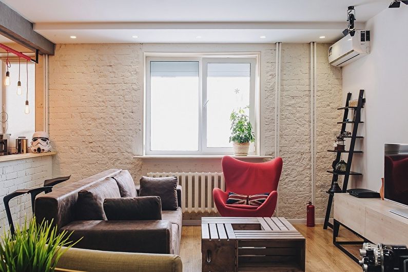 Tetőtéri stílusú apartman egy fiatal pár számára, 70 m2