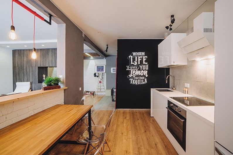 Tetőtéri stílusú apartman egy fiatal pár számára, 70 m2