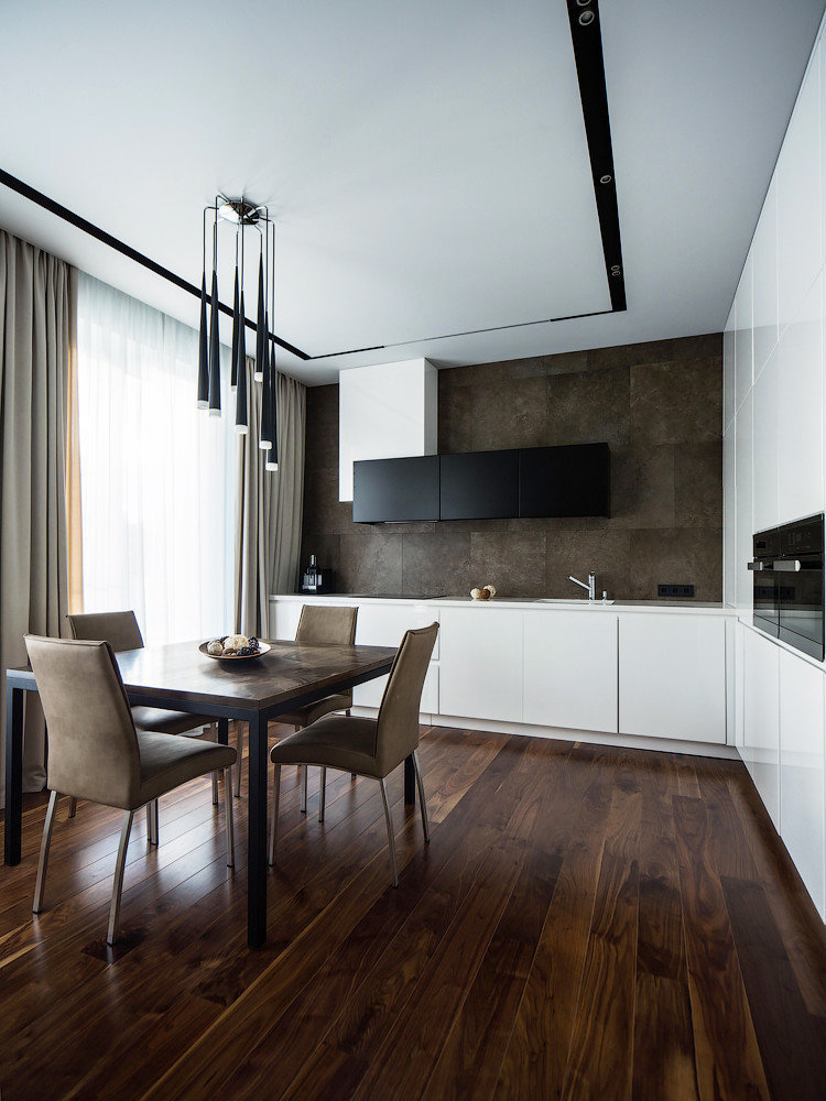 Conception de plafond - Cuisine de style minimalisme
