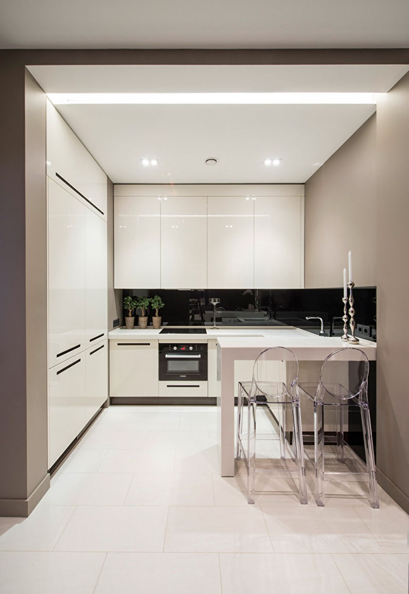 Conception d'une petite cuisine dans le style du minimalisme - photo