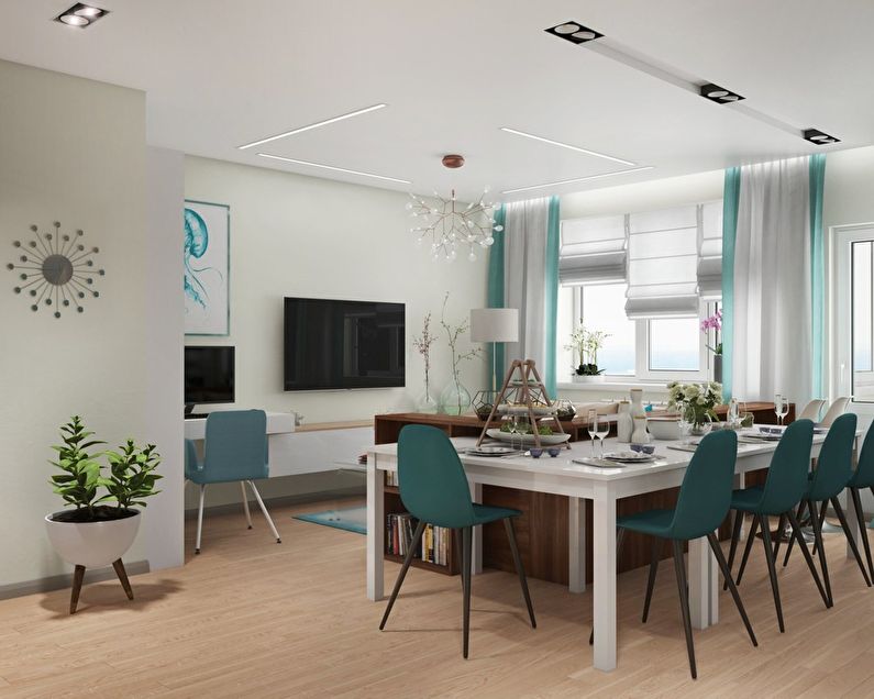 Lägenhet design för en familj med fyra barn