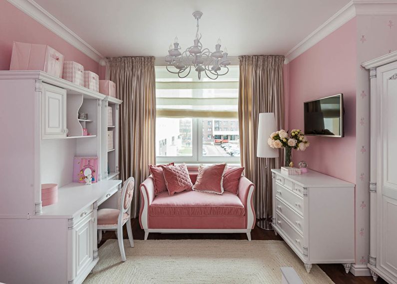 Mazu bērnu istaba rozā krāsā