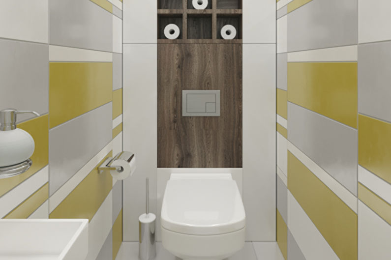 Тесен дизайн на баня - системи за съхранение