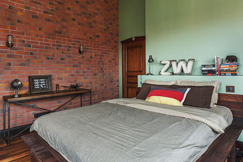 Camera da letto Loft verde - Interior Design