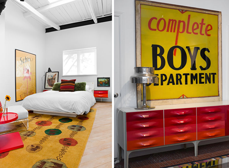 Yellow Loft Style Bedroom - Interiørdesign
