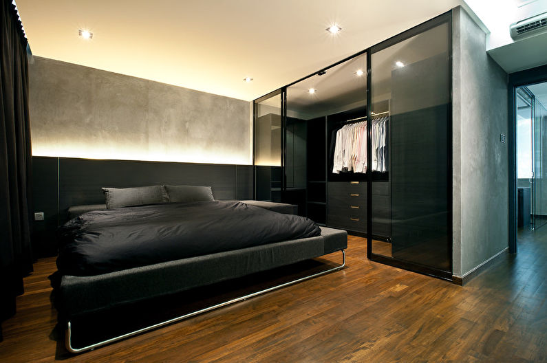 Loft Style guļamistabas dizains - griestu apdare
