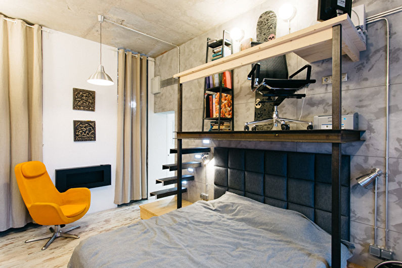 Design dormitor în stil mansardă - Mobilier