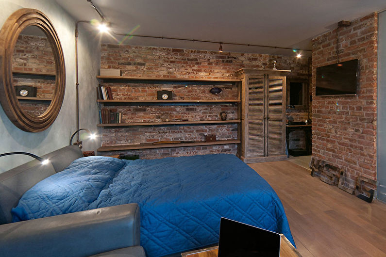 Projekt sypialni w stylu loftu - Meble