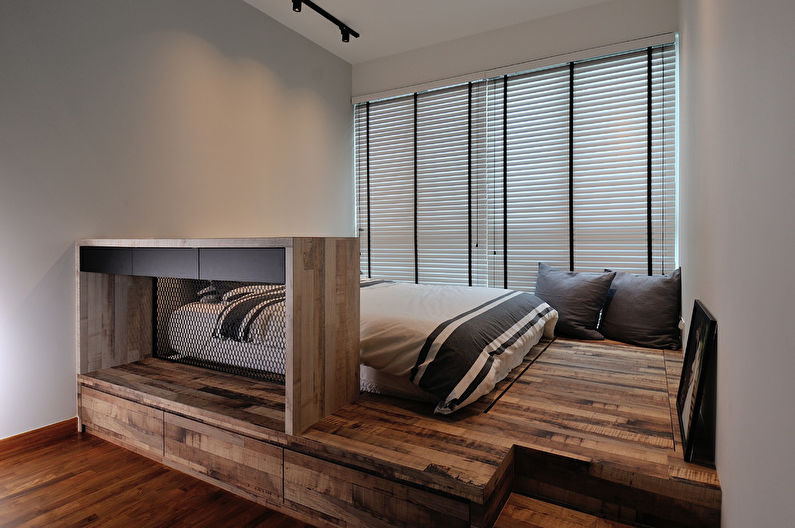 Lille soveværelse i loftstil - interiørdesign