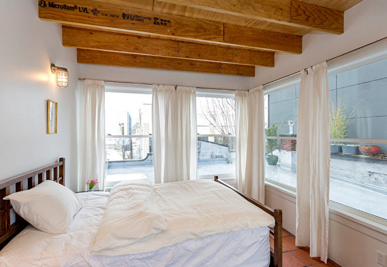 Innenarchitektur des Schlafzimmers des Loft-Stils - Foto