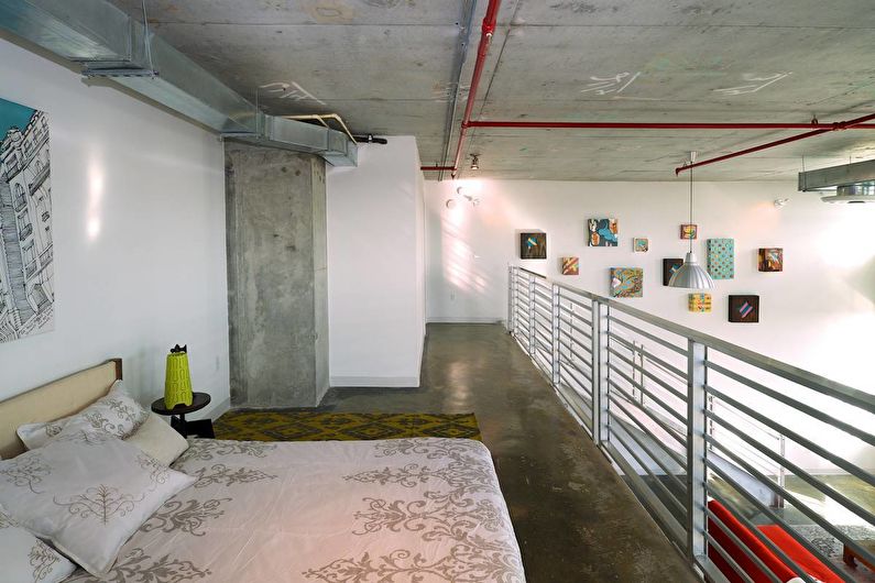 Diseño de interiores de dormitorio estilo loft - foto