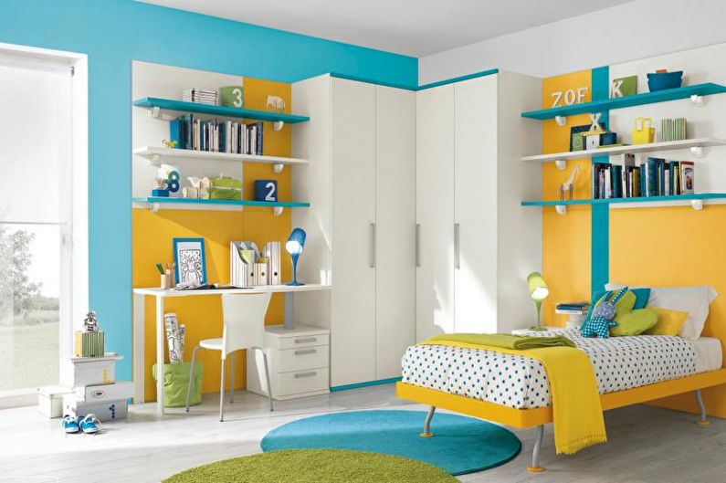 Kombinace barev v interiéru dětského pokoje - foto