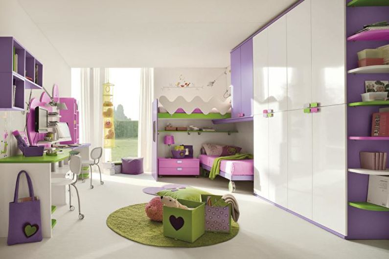 Комбинацията от цветове в интериора на детската стая - снимка