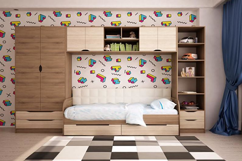 Krāsu kombinācija bērnu istabas interjerā - foto