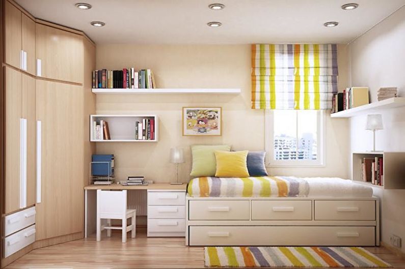 The combination of colors in the interior of the children's room - photo