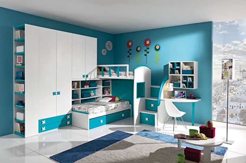 The combination of colors in the interior of the children's room - photo