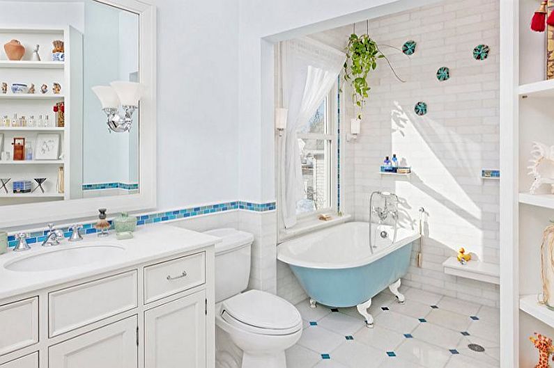 Värien yhdistelmä kylpyhuoneen sisustuksessa - psykologinen käsitys