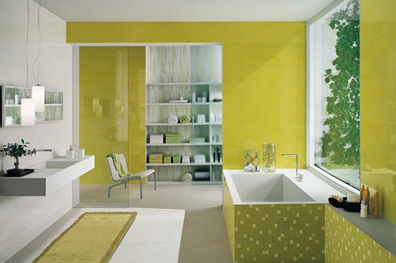 Kombinationer af farver i det indre af badeværelset - Farvehjul