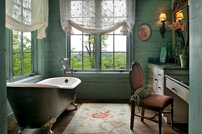 Kombinasjoner av farger på interiøret på badet - kalde toner