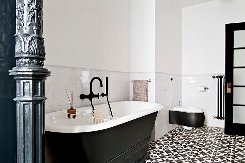 Kombinácie farieb v interiéri kúpeľne - kontrastné odtiene
