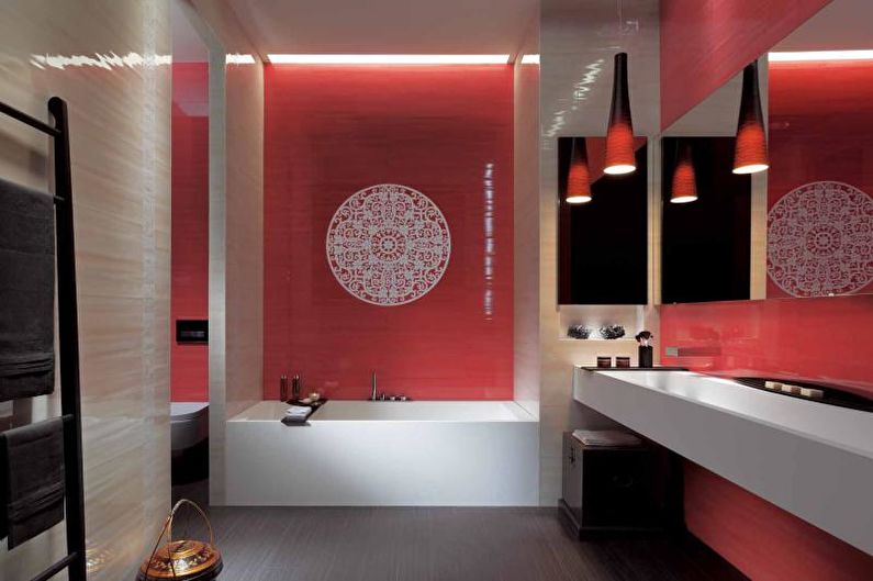 Połączenie kolorów we wnętrzu łazienki - zdjęcie