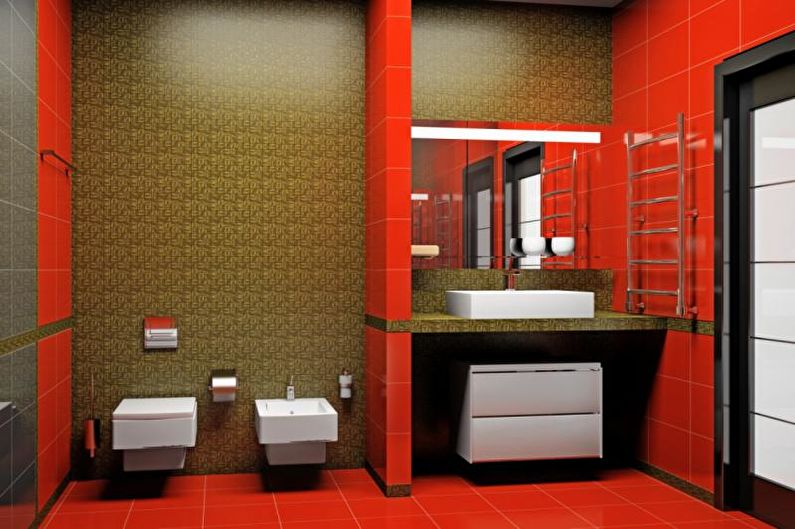Krāsu kombinācija vannas istabas interjerā - foto