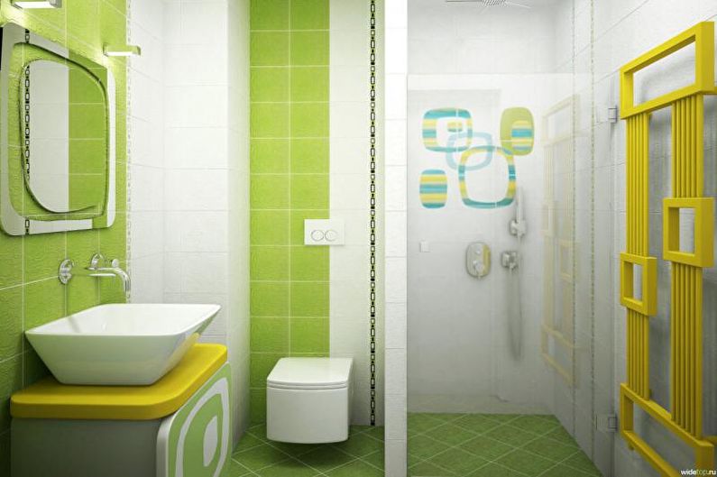 Kombinasjonen av farger på interiøret på badet - foto