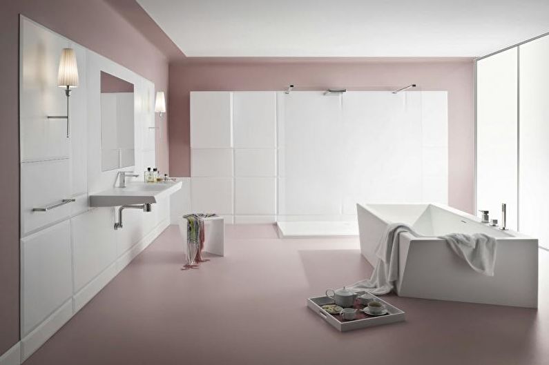 Kombinationen av färger i det inre av badrummet - foto