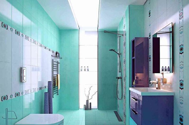 การรวมกันของสีในการตกแต่งภายในของห้องน้ำ - ภาพถ่าย