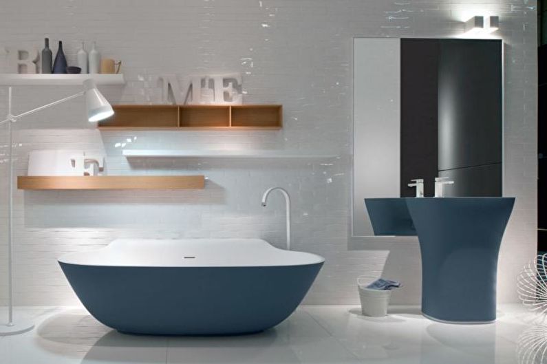 Комбинацията от цветове в интериора на банята - снимка