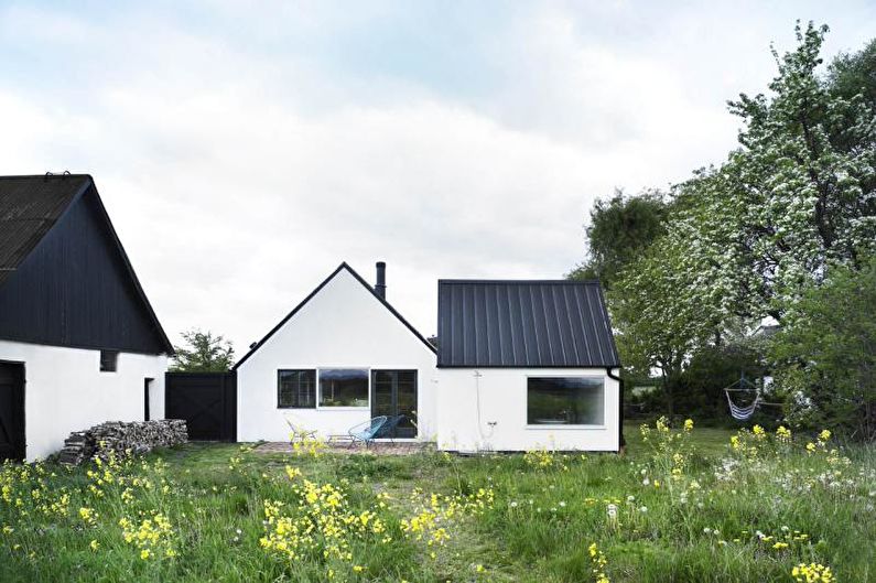 Skandináv stílusú vidéki ház homlokzata - fénykép