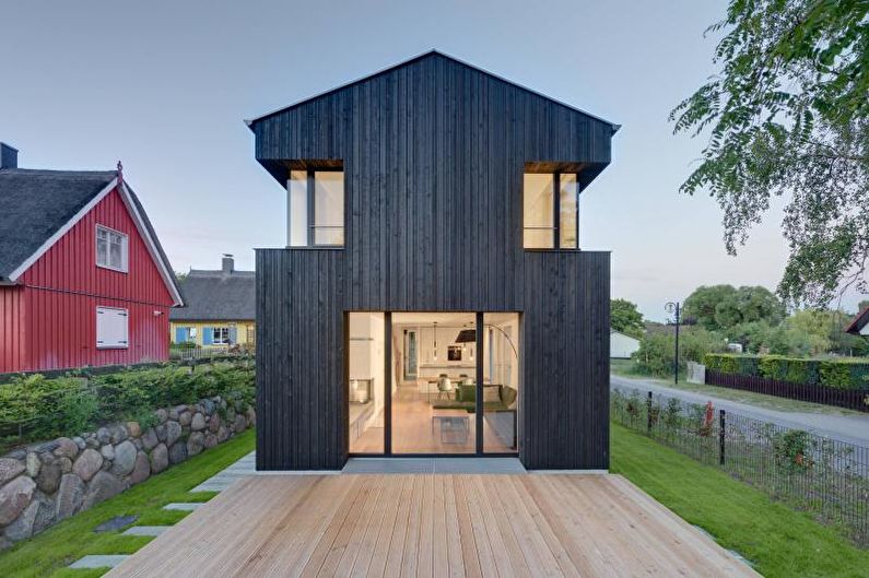 Casa de campo escandinava preta - foto