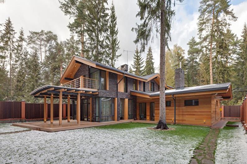 Casa de campo escandinava de madera - foto