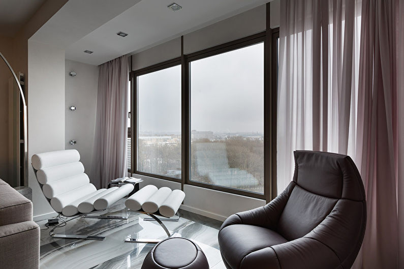 Интериор на луксозния апартамент на минимализма - снимка 7