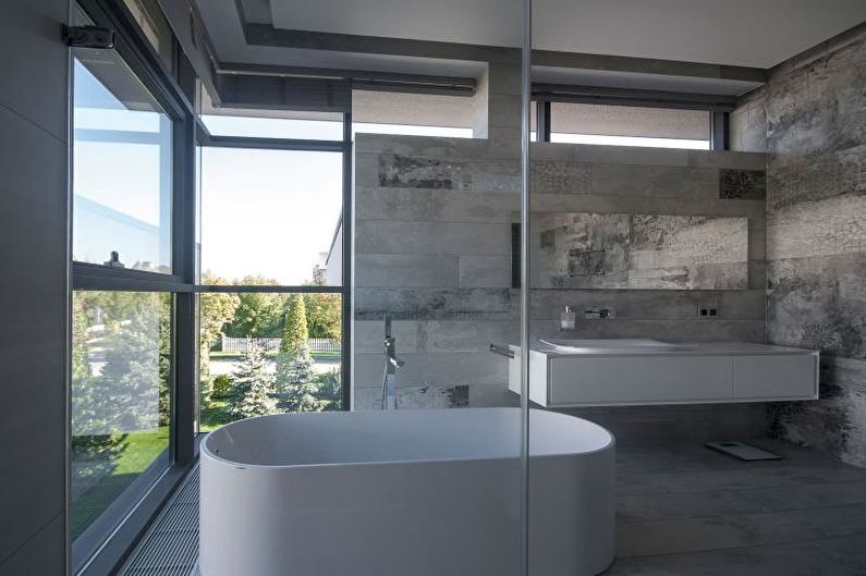 Salle de bain grise - Design d'intérieur 2018