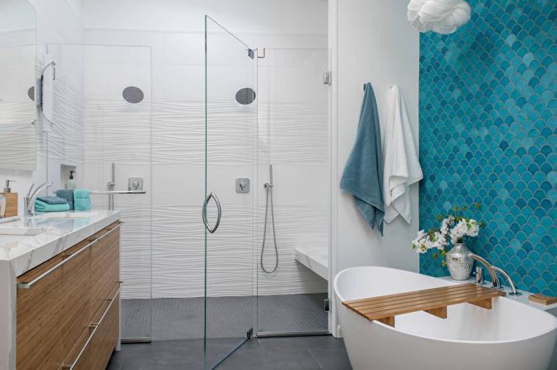 Vonios kambario dizainas 2018 - apšvietimas ir dekoras