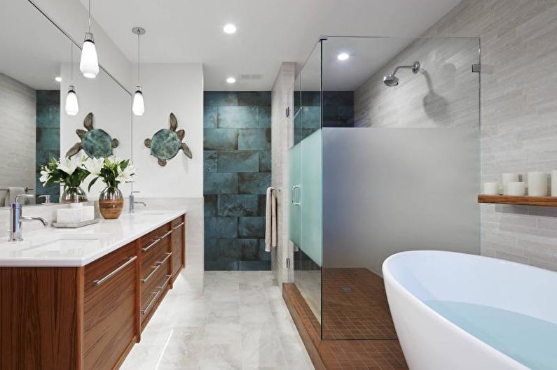 Εσωτερική διακόσμηση μπάνιου 2018 - φωτογραφία