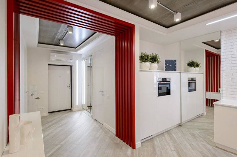 Hall de entrada rojo - Diseño de interiores 2018