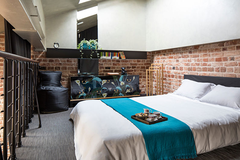 Dizajn spavaće sobe u stilu lofta: 75 ideja za fotografije