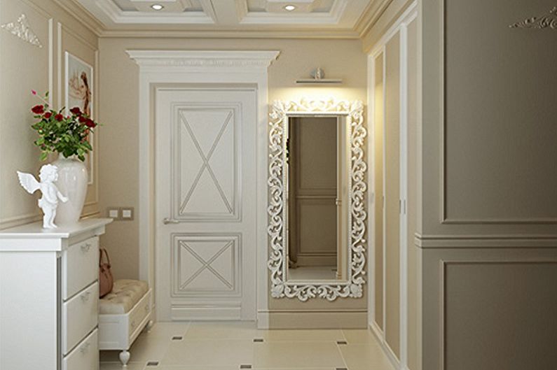 Hallway - Disenyo ng isang apartment sa isang klasikong istilo