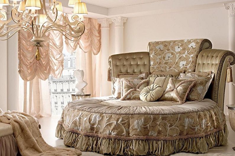 Guļamistaba - dzīvokļa dizains klasiskā stilā