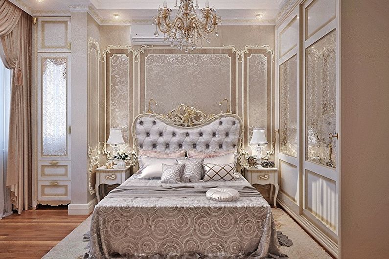 Soveværelse - Design af lejligheden i klassisk stil