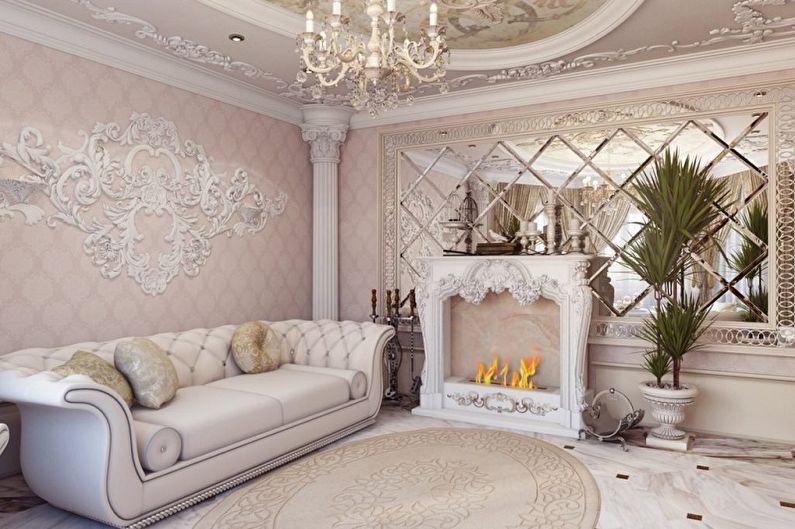 Dzīvokļa interjera dizains klasiskā stilā - fotogrāfijas un idejas