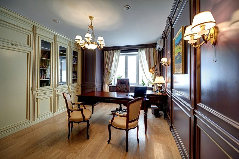 Dzīvokļa interjera dizains klasiskā stilā - fotogrāfijas un idejas