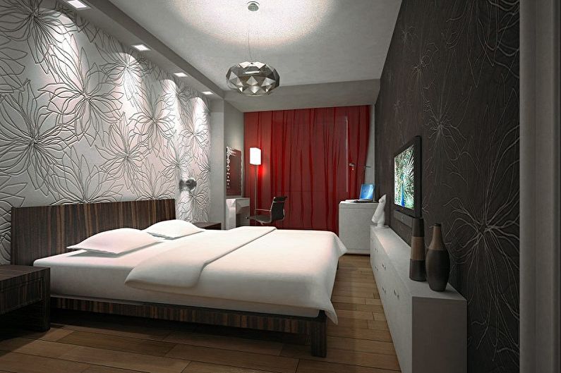 Guļamistabas dizains 15 kv.m. - Apgaismojums un dekors