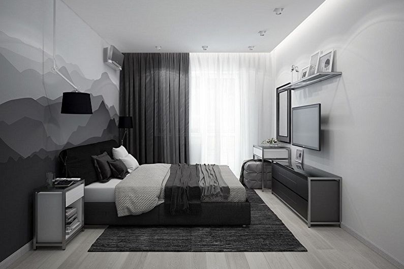 Guļamistabas interjera dizains ir 15 kv.m. - Foto