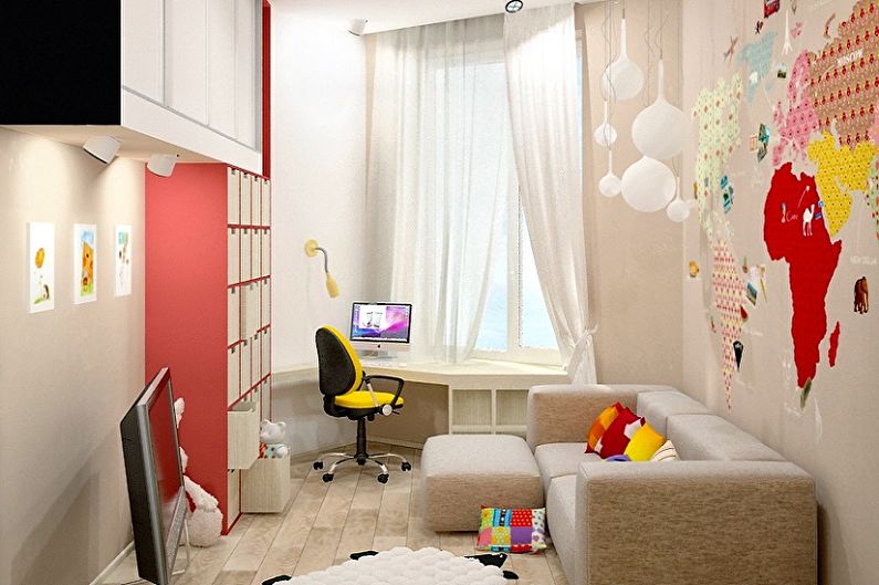 Mažo vaikų kambario interjero dizainas - nuotrauka
