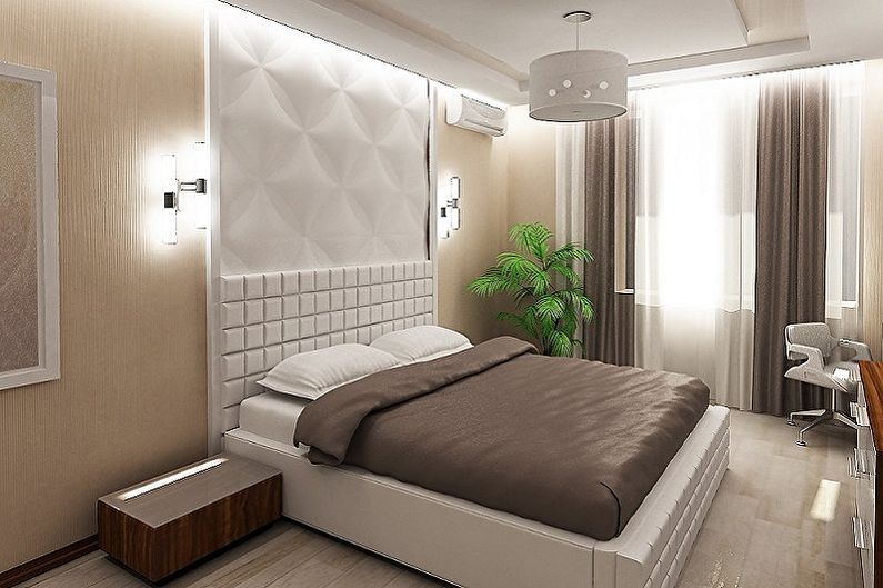 Design malé ložnice - osvětlení a výzdoba